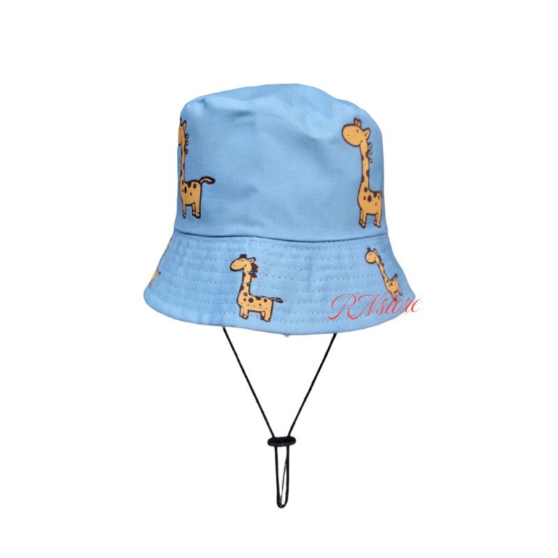 Topi Bucket Hat Anak, tali Bucket hat jarepah anak motif harimau