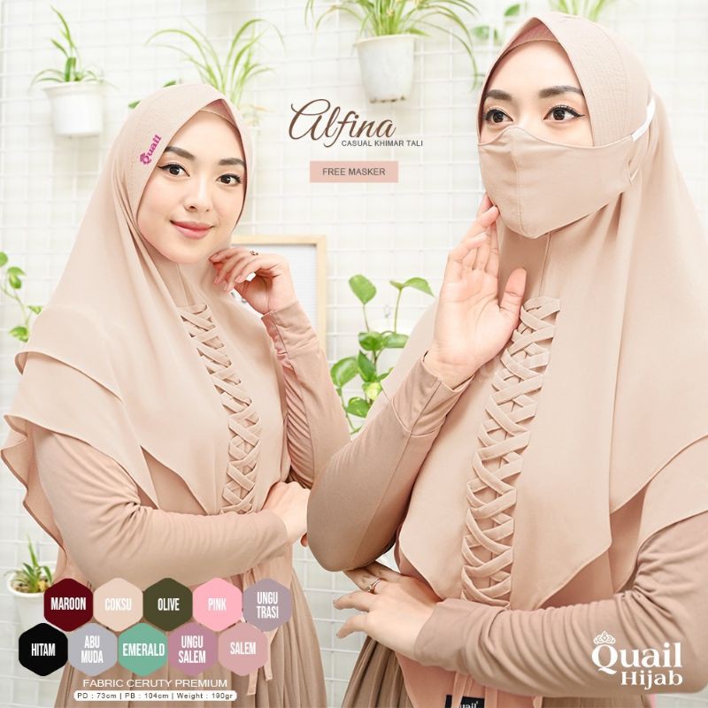Jilbab Instant Alfina ori Quail Hijab
