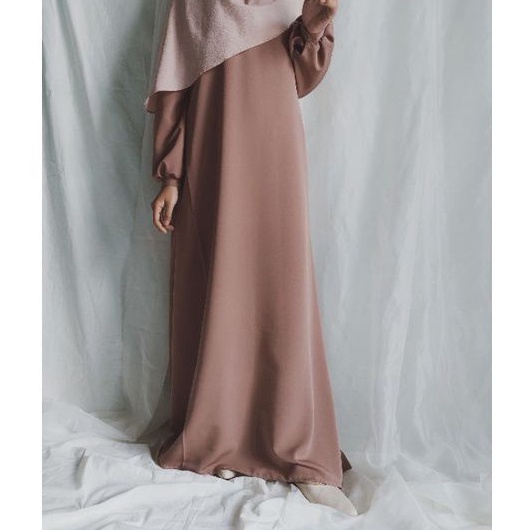 Gamis Dress Muslim Aline Tali Lengan Balon