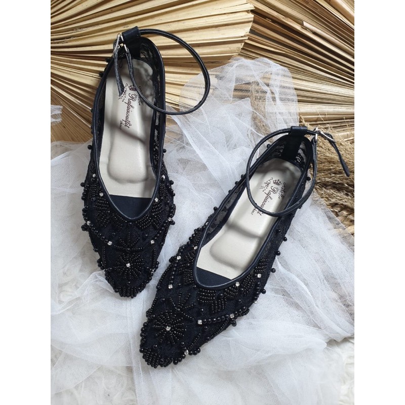 flatshoes Felicia hitam tali flatshoes wanita