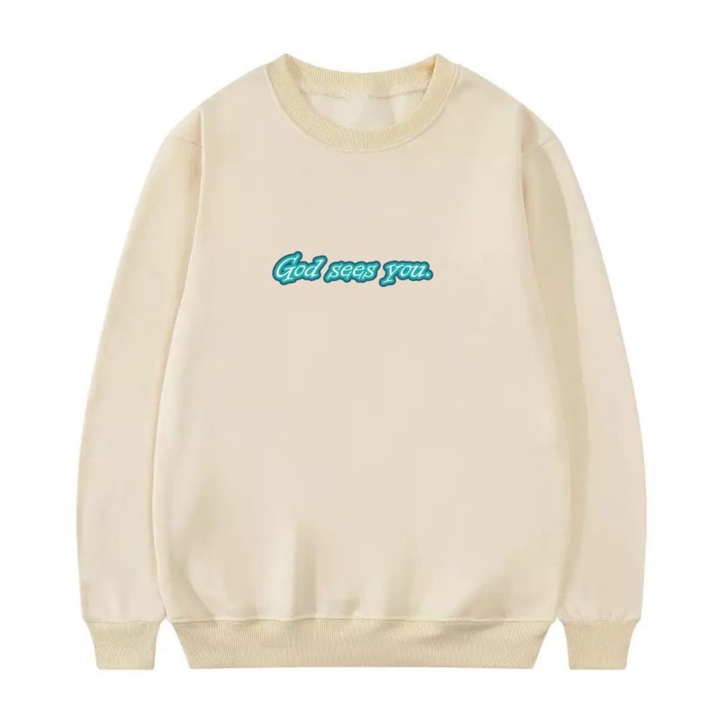 Crewneck godseesyou Premium Quality Motif Simpel Pria dan Wanita Sweatshirt Cotton Fleece Original Terbaru Crewneck Keren