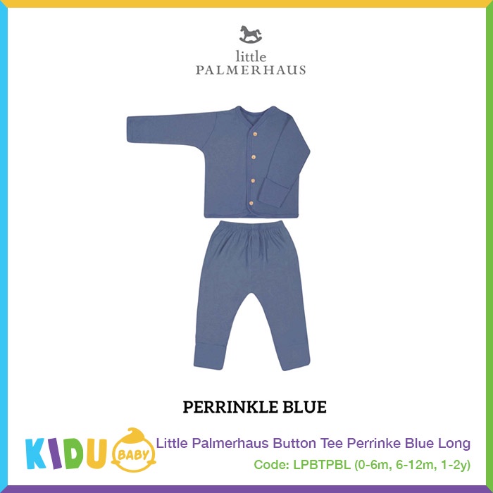 Little Palmerhaus Button Tee Long Baju Bayi Baju Anak Lengan Panjang Celana Panjang Kidu Baby