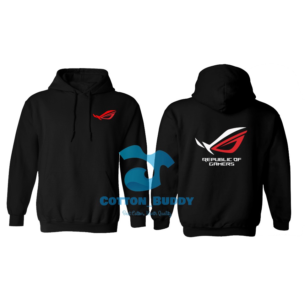 SWEATER HOODIE ROG JAKET GAMING REPUBLIC OF GAMER ASUS LAPTOP GAMING SPEK DEWA PREDATORS