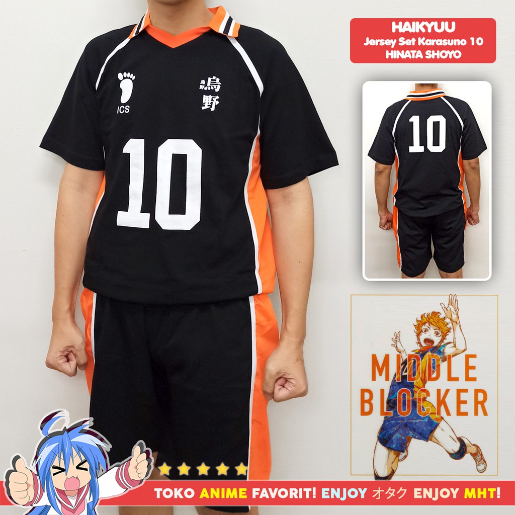 Haikyuu Karasuno Jersey No. 10 : Hinata Shoyo Kostum Cosplay