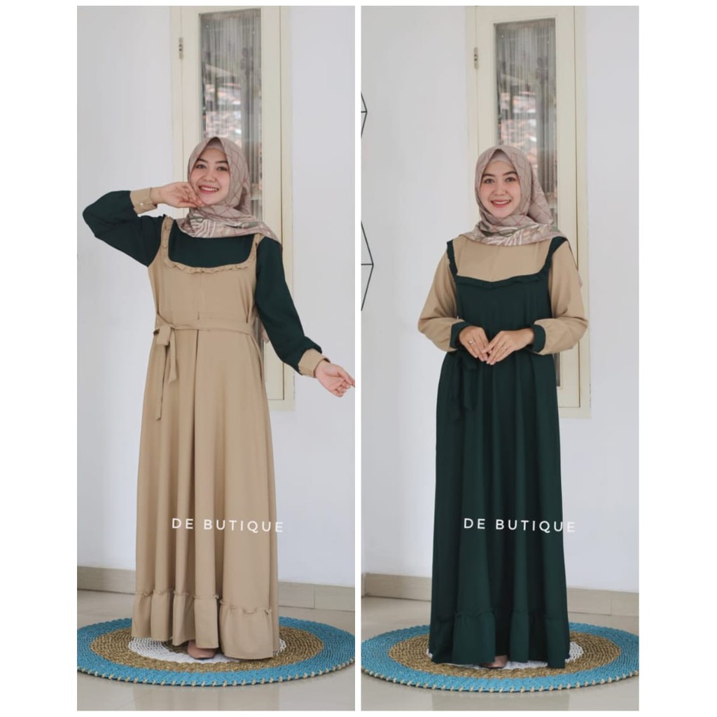 Bella dress ori De'butique, gamis ity crepe