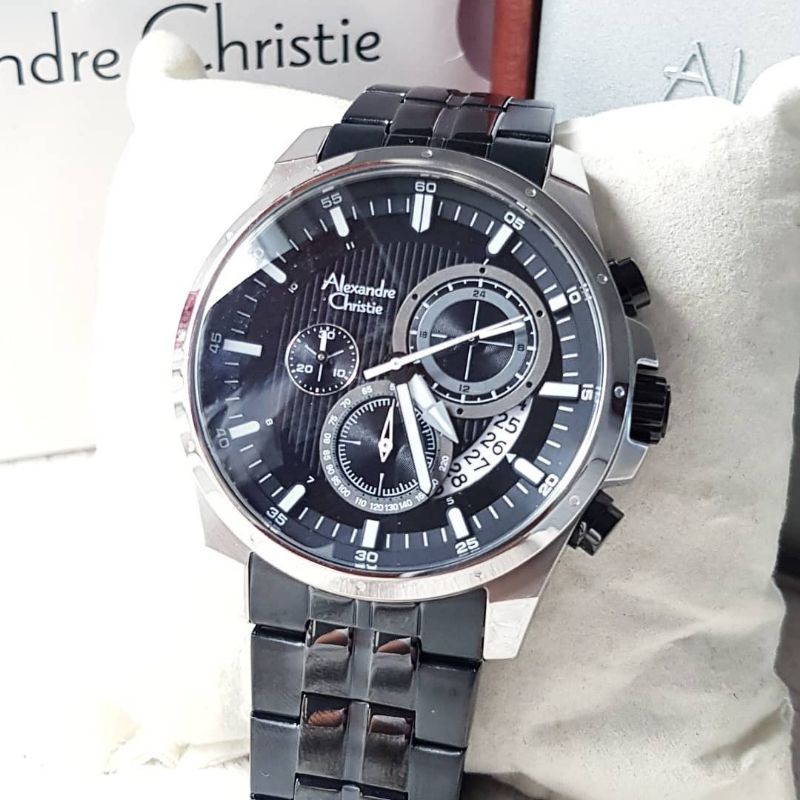 Jam Tangan Pria Alexandre Christie 6496 MC Black / 6496