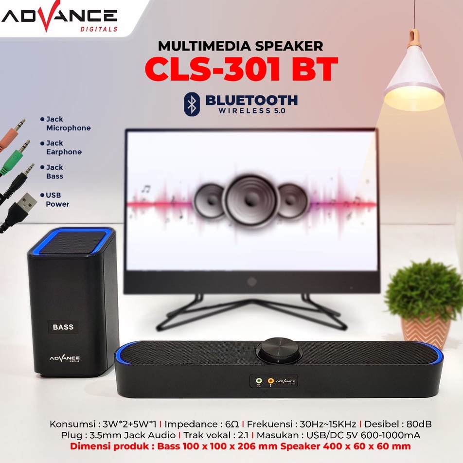 Soundbar / Speaker Bluetooth Advance CLS 301 BT dengan Sub Woofer