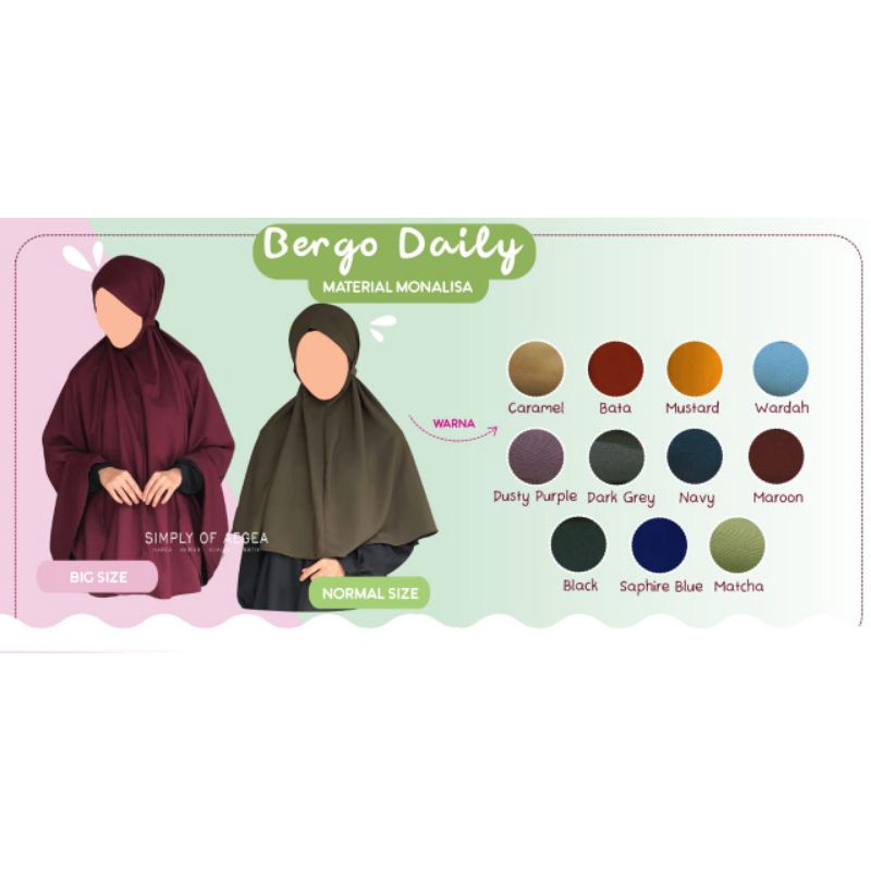 BERGO | Bergo Daily non ped. ped | bahan lady crepe. tory burch