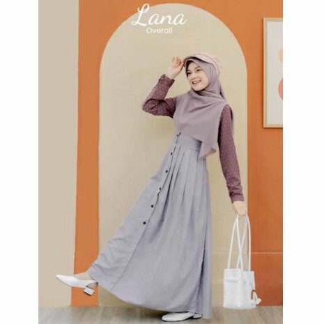 LANA OVERALL JILBRAVE | Gamis Syari Rempel Depan Bahan Corduroy inner menyatu