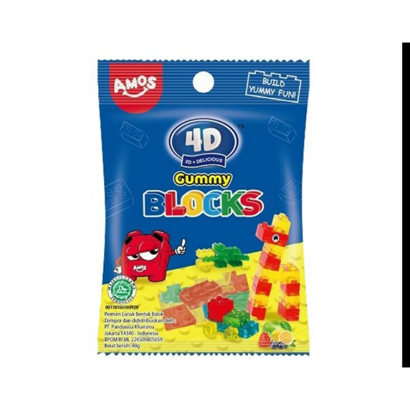 

AMOS 4D Permen Gummy Blocks 40g