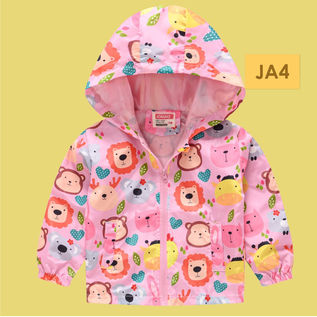 LAPAGO - Jaket Anak Laki Laki dan Perempuan Parasut Unisex Motif Gambar Lucu Import Usia 2 - 6 Tahun