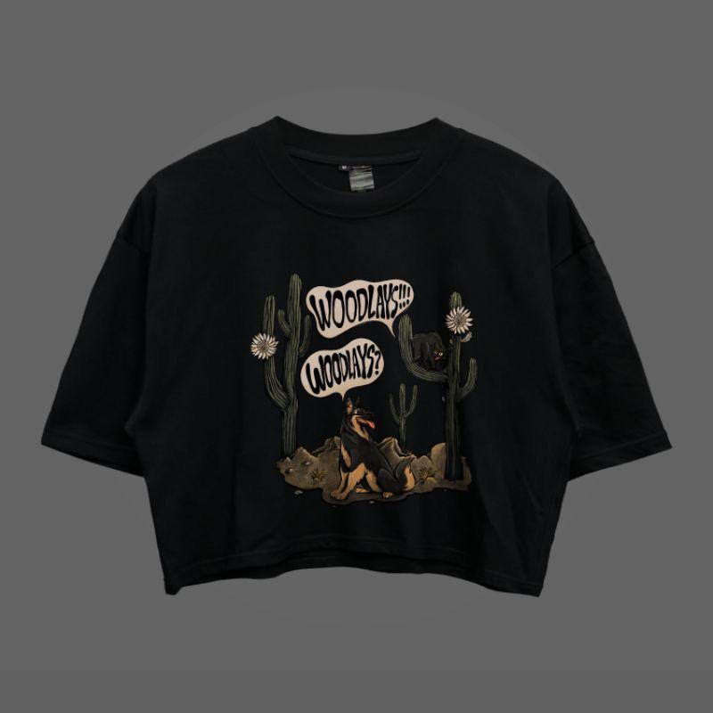 SR - ATASAN WANITA KAOS OVERSIZE CROP KAKTUS