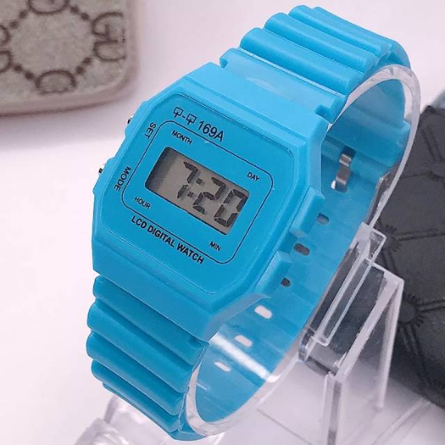 JAM DIGITAL KEREN ANAK ANAK UNISEX CEWEK COWOK WARNA BIRU MUDA