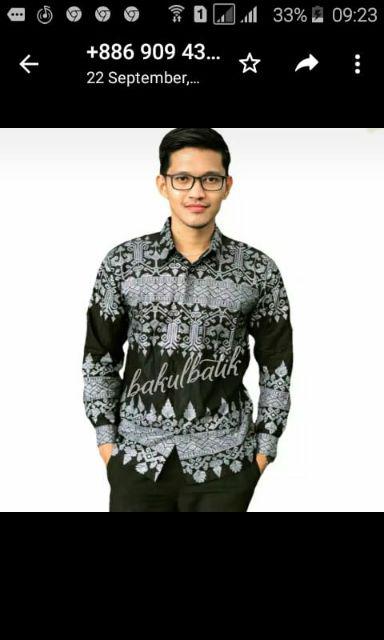 Kemeja Batik Lengan Panjang 021 Zahra Batik Hrb026 Hem Batik Murah Seno Sogan Bakung Padi Manggar