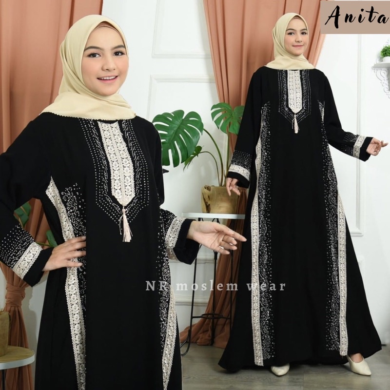 GAMIS HITAM WANITA DEWASA , ABAYA ARAB