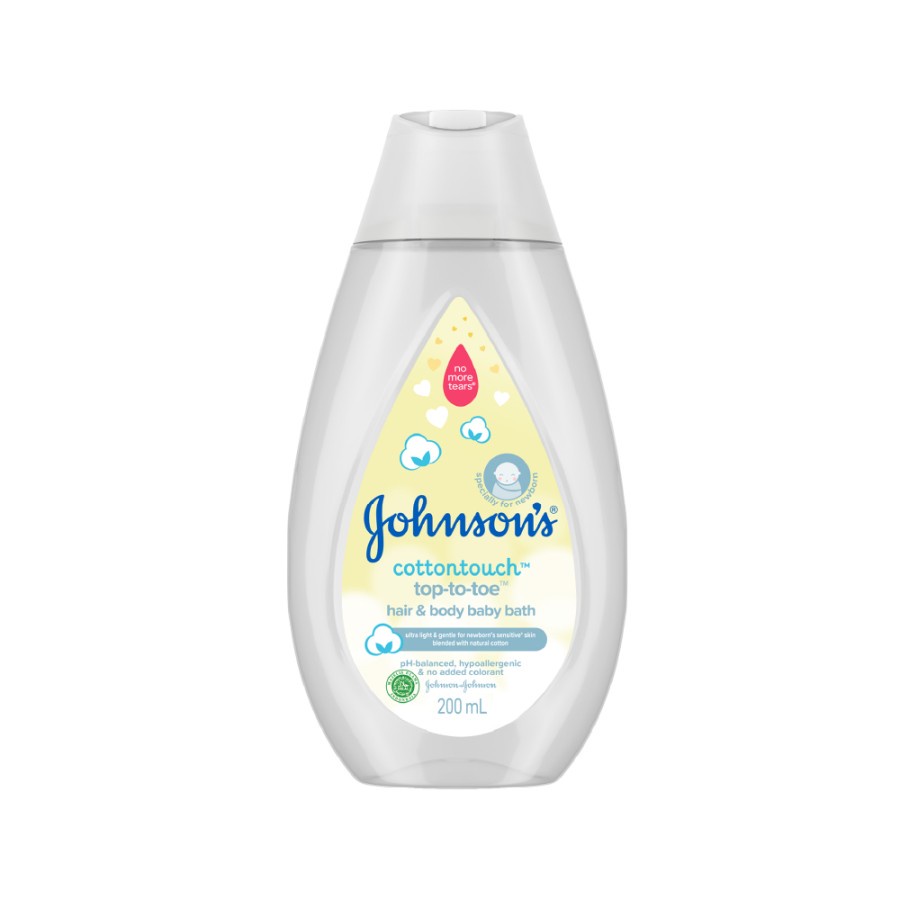 Johnson's Baby Cottontouch Top To Toe Hair &amp; Body Baby Bath 200 ml - Sabun Mandi