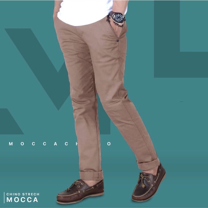 TERLARIS CHINO PREMIUM MALMO - CHINOS REAL PICT CELANA CHINO PANJANG PRIA ORIGINAL PREMIUM CELANA PRIA SLIM FIT STRETCH CASUAL FORMAL CHINOS PREMIUM MALMO-Moka