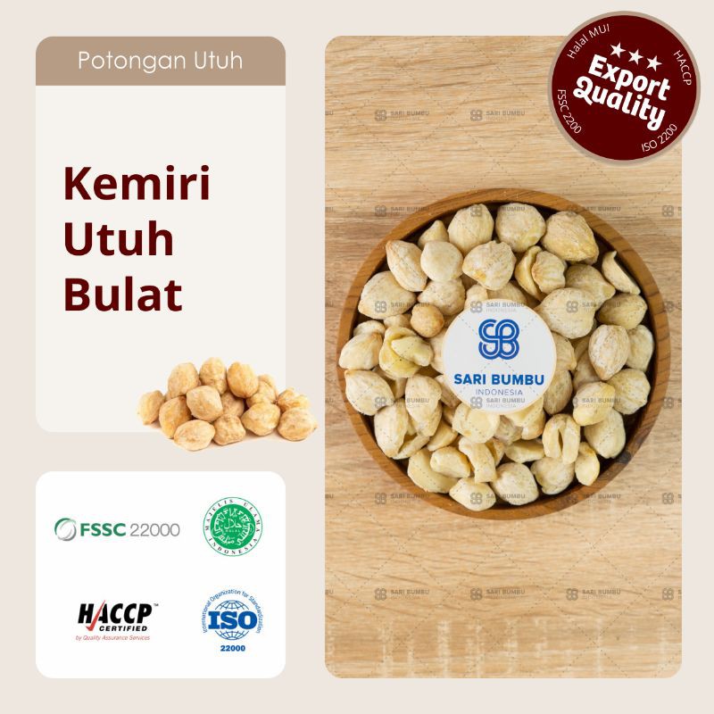 

Kemiri Utuh Bulat / Candlenut Whole - Bumbu Dapur Halal kualitas ekspor 20gr, 50gr, 100gr, 250gr