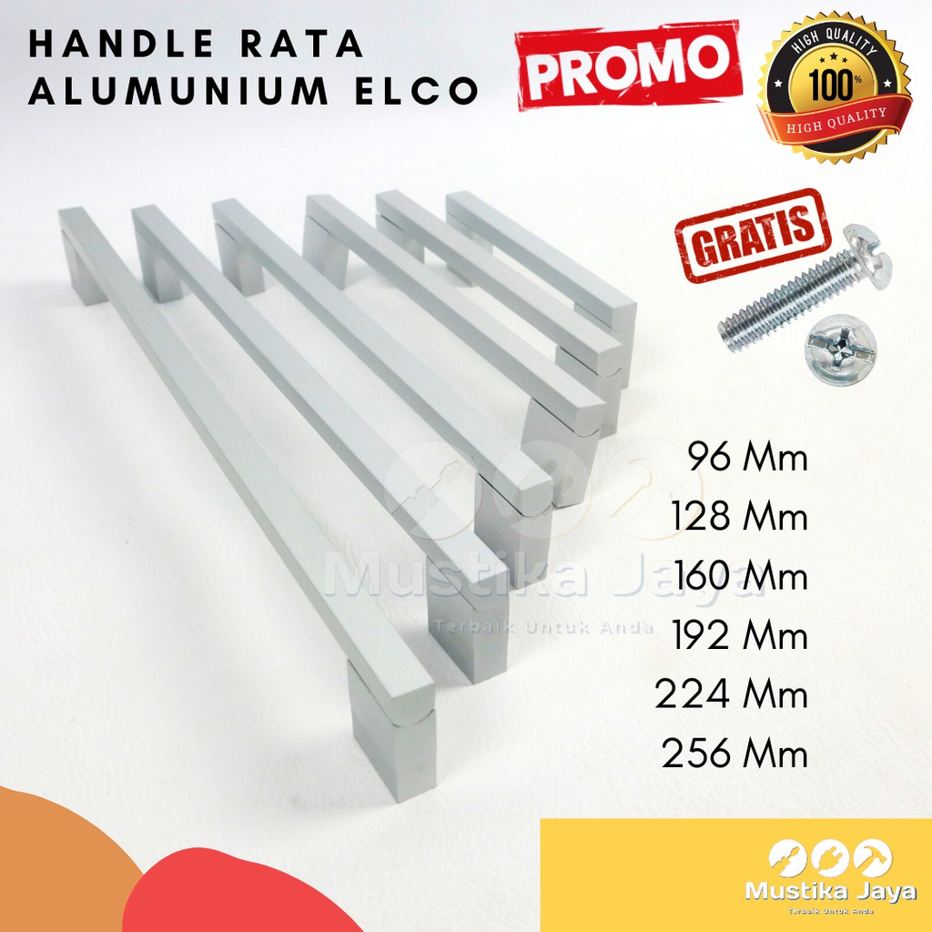 Handle Tarikan Gagang Lemari Laci Pintu Alumunium Elco Model Rata