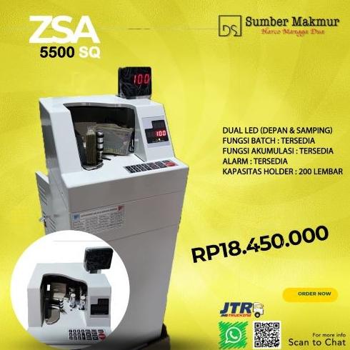 Mesin Penghitung Uang Zsa 5500 Sq (Mesin Standing + Penghisap Debu)