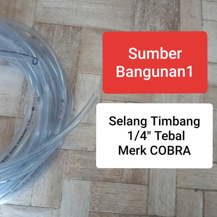 Selang Waterpass 1/4" cobra tebal selang air aquarium kecil selang transparant