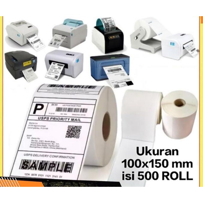 

((((()paling dicari] Kertas Sticker Thermal Label Stiker Barcode 500PCS 100x150 10x15 cm A6