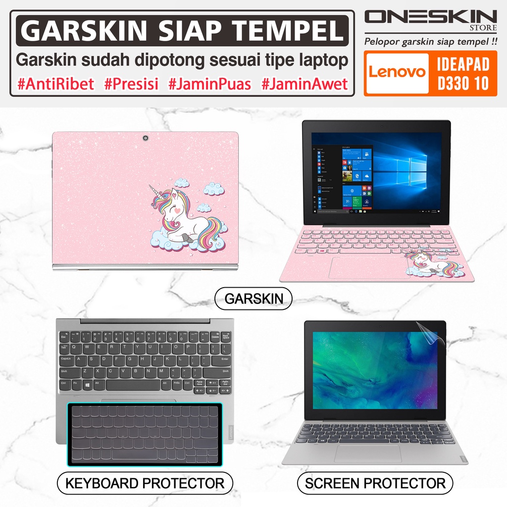 Garskin Laptop Keyboard Screen Protector Lenovo D330-10 Duet 3 3i-10 Flex 3 3i-11 Gambar Full Body Silikon Bening Glossy Doff Anti Blueray Minyak