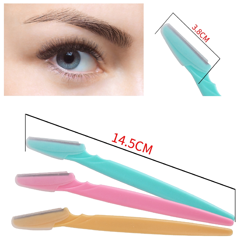 6pcs / Set Pisau Cukur Alis Portabel Tanpa Rasa Sakit Warna Acak