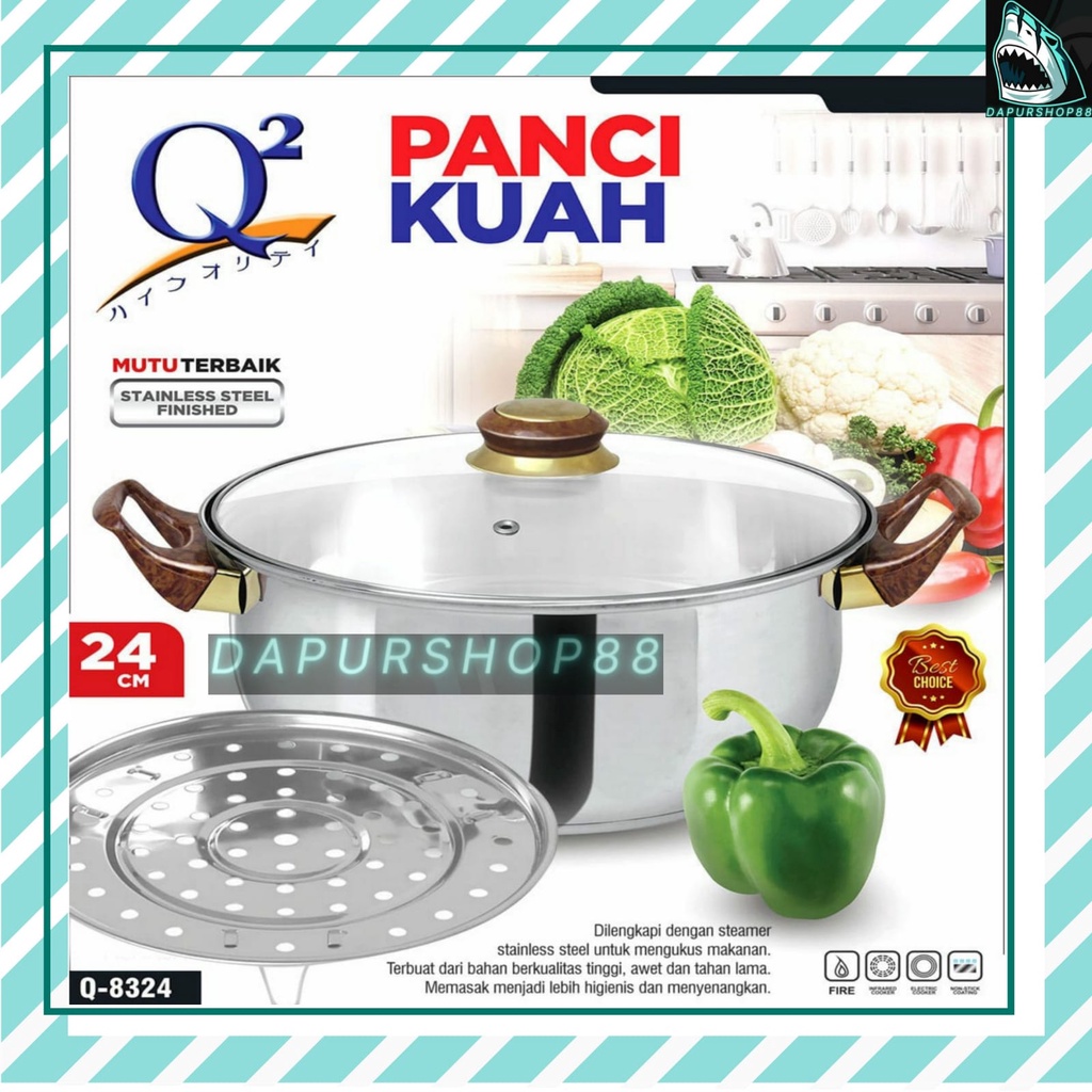 PANCI KUAH Q2-8324 / PANCI KUAH Q2 24CM / PANCI KUWAH 24CM / PANCI SOP 24CM / PANCI KUAH BAHAN STAIN