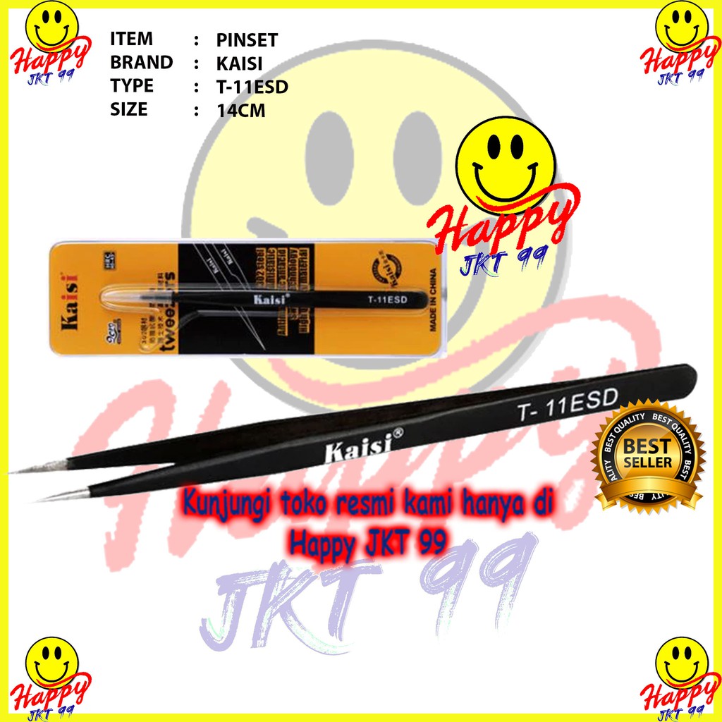 [ HAPPY JKT 99 ] PINSET KAISI LURUS RUNCING T-11ESD T-11 ESD T11 T 11 11ESD ALAT SERVICE TEKNISI