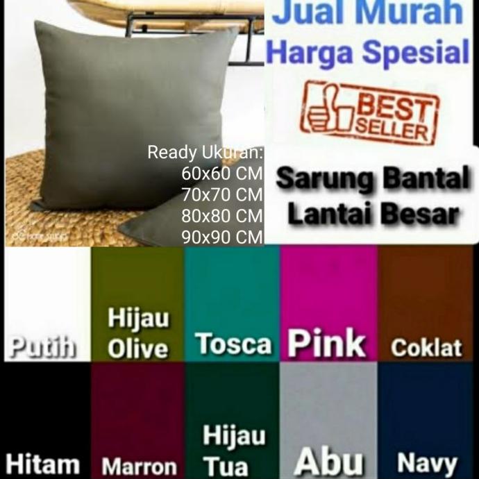 Sarung Bantal Lantai Jumbo 60x60, 70x70, 80x80, 90x90 Katun Micro