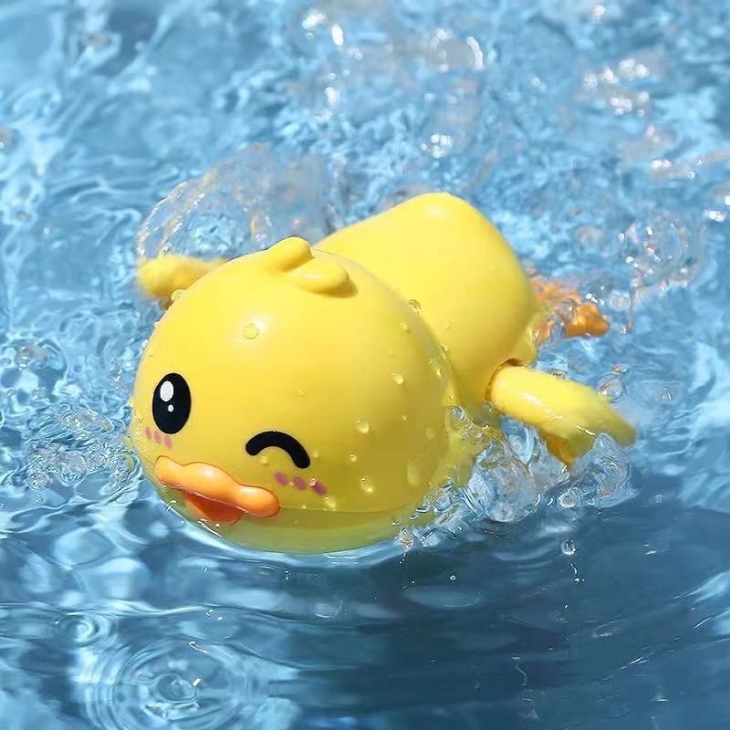 Mainan Mandi Anak Bayi Mainan Air Anak bayi kura kura ikan katak bebek bergerak di air-BebekKuningTutupMata
