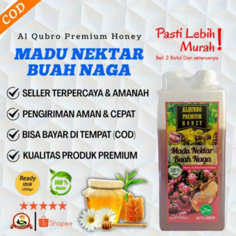 

Madu Asli Al Qubro Premium Madu Varian Nektar Buah Naga 1Kg