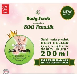 [ORI] SYB Body Scrub Bibit Lulur Pemutih Badan Paling Ampuh Merontokan Daki dilengkapi dengan Moisturizer Plus High Emollient 100ml BPOM