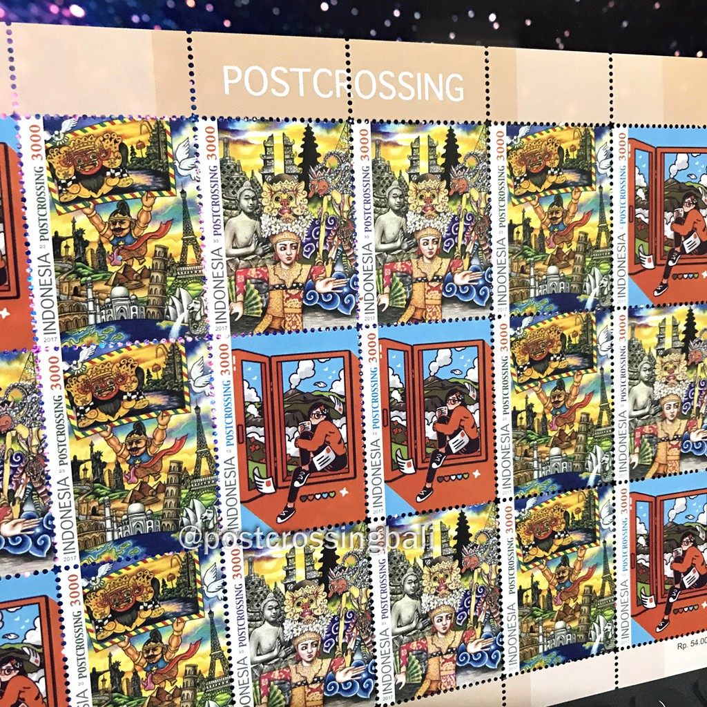 

Prangko Postcrossing 2017 Pos Indonesia Full Sheet FullSheet FS Perangko Murah Original Filateli