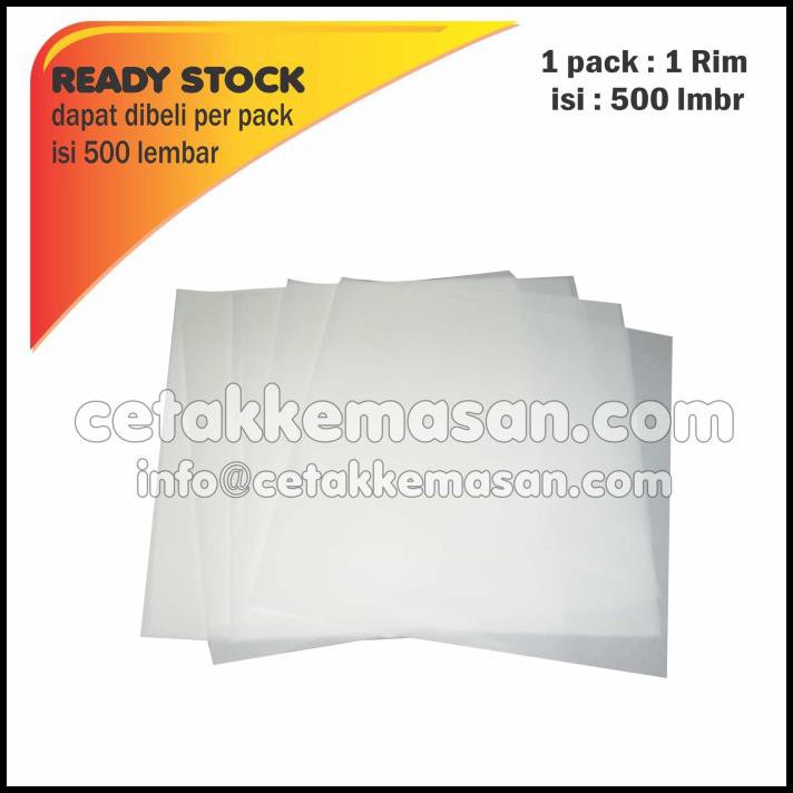 

Kertas Nasi / Burger Tebal 40 Gsm Polos 30 X 30 Cm Isi 500 Pcs /Pack