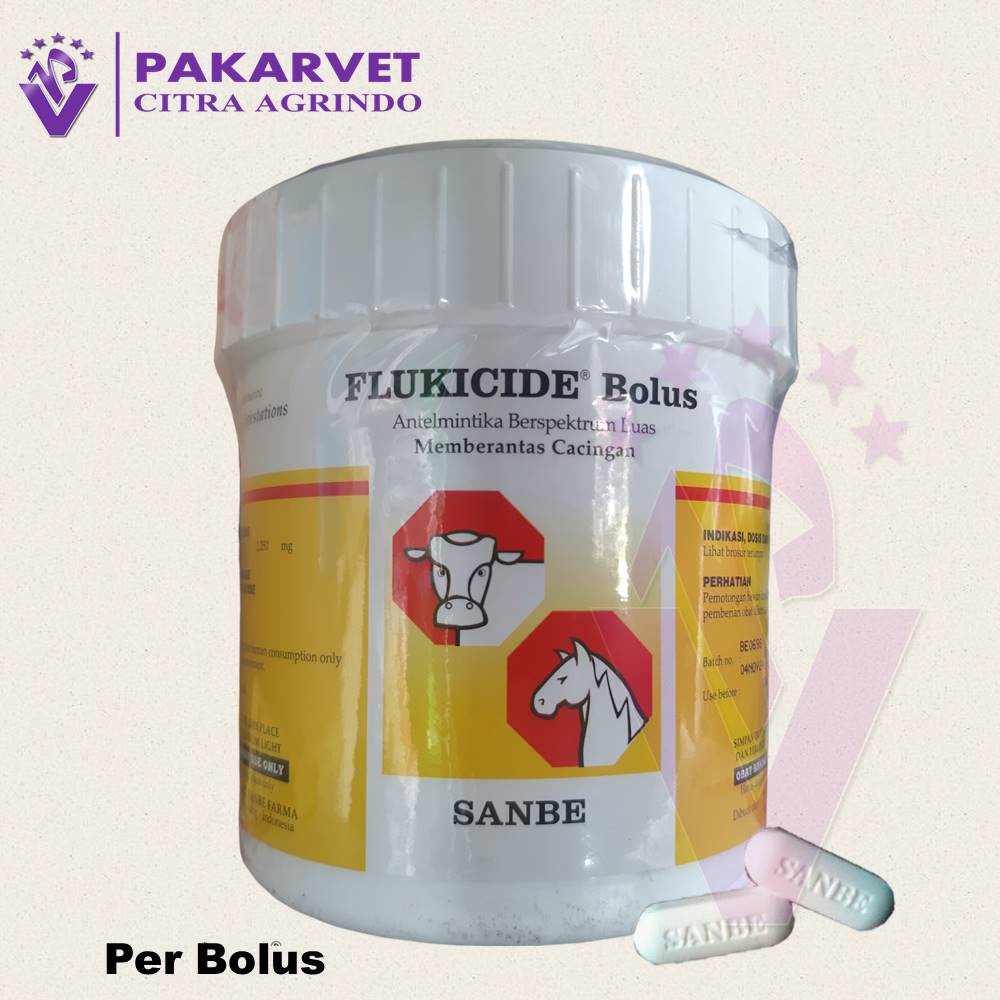FLUKICIDE BOLUS obat cacing sapi, domba, kambing SANBE (harga per bolus)