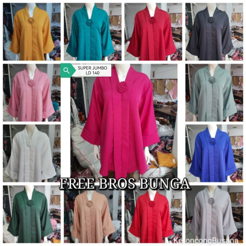 GIGA JUMBO SETELAN KEBAYA KUTUBARU FLOY BUSUI BALOTELLY +BROS+ROK PANJANG FIT LD 140
