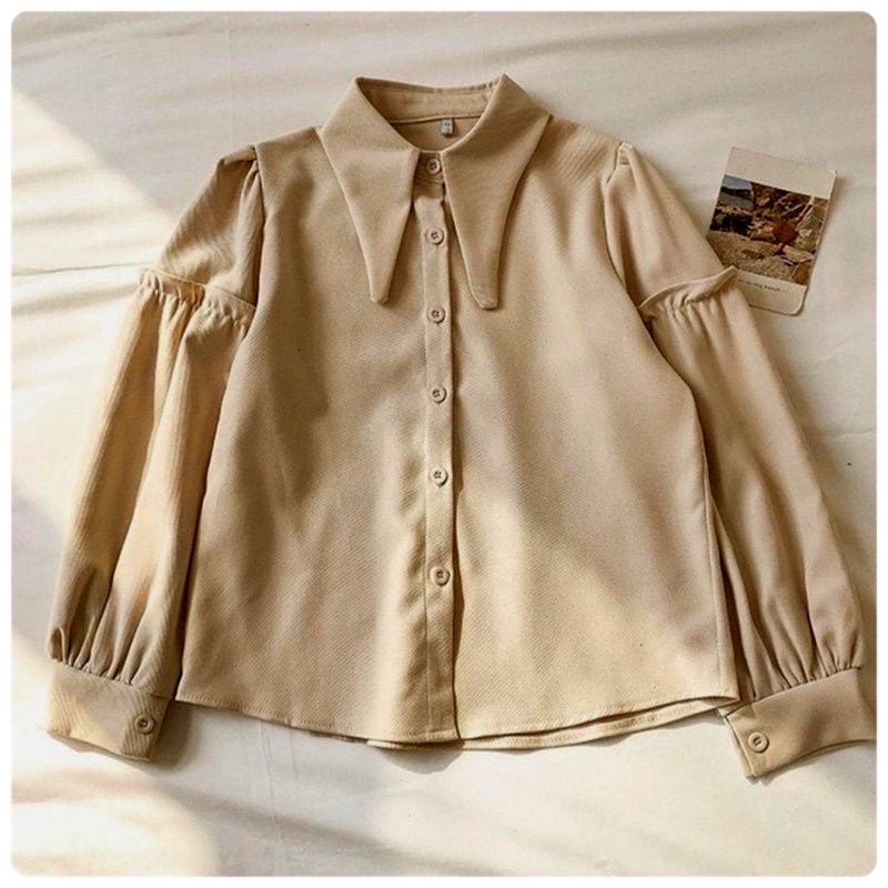 Kemeja Atasan Wanita Lengan Besar Modena Felice Katlina Lucia-MODENA MOKA (L)