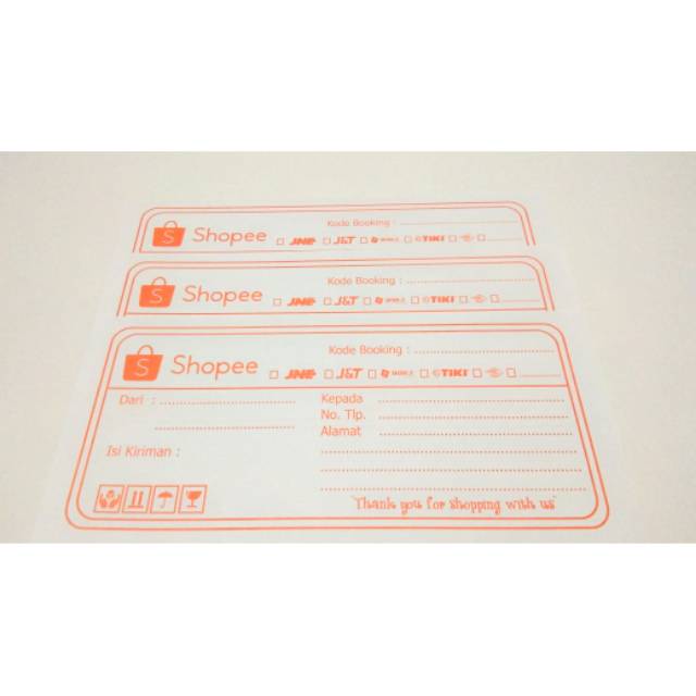 

label Pengiriman Online Shop (SHOPEE - 100 Lembar)