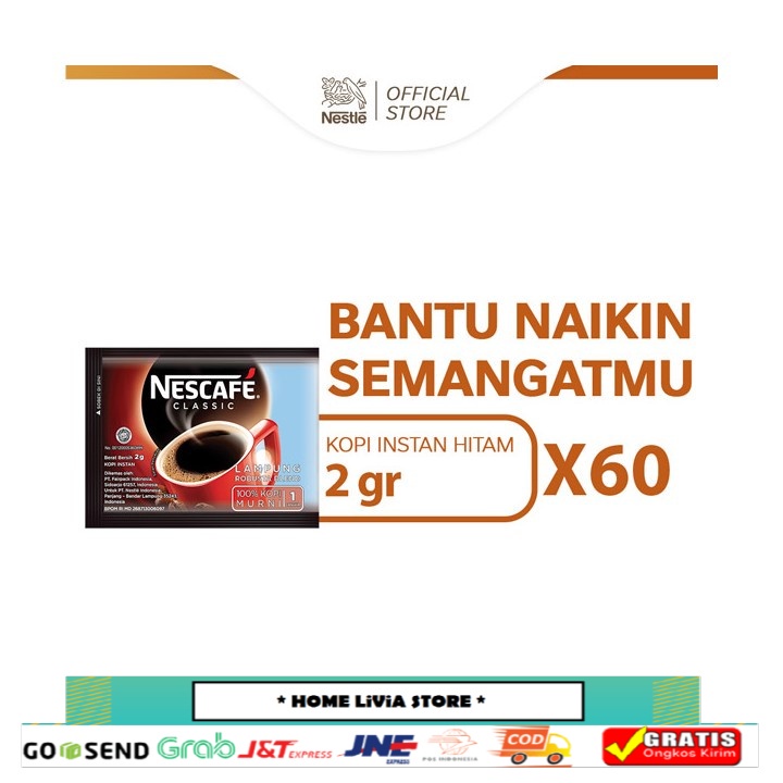 

NESCAFE Classic Kopi Instan Kopi Hitam 2g Sachet x 60pcs