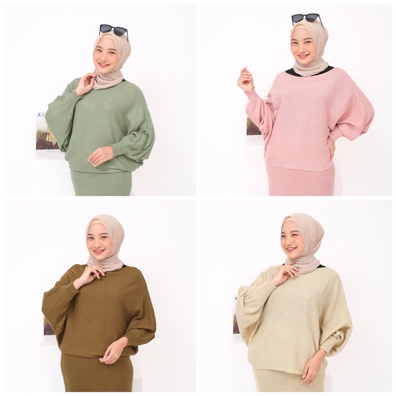 ATASAN BATWING SERIES BLOUSE RAJUT PREMIUM ALLSIZE