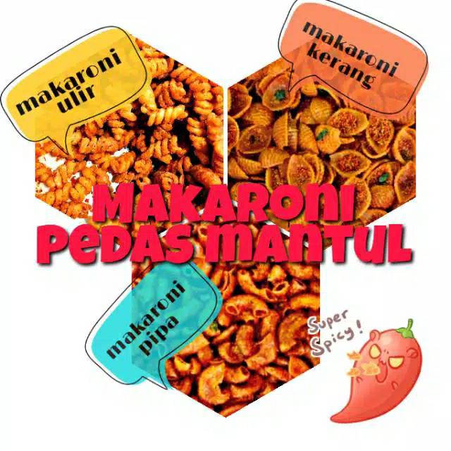 

MAKARONI BANTET PEDAS KRIUK DAN GURIH 100 GRAM