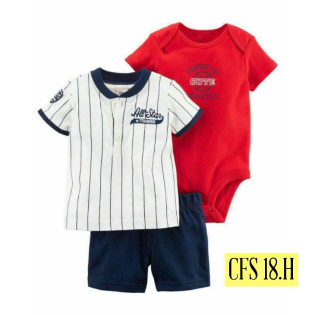 Carter's Jumper Set/Setelan Bayi/Pakaian Bayi Impor 3in1 Sz.6m,9m,12m,18m,24m