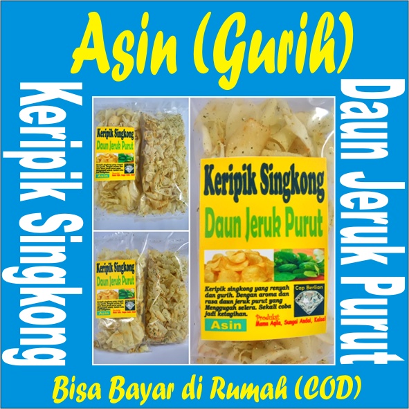 

Keripik Singkong Daun Jeruk Purut Rasa Asin (Gurih) | Snack Cemilan Makanan Banjarmasin