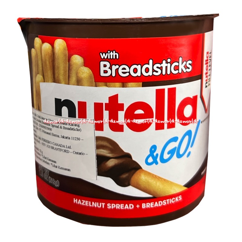 Nutella &amp; Go With Breadticks 52gr Biskuit Coklat Colek Cokelat Berbasis Kacang Nutela and Go Bread Stick Stik