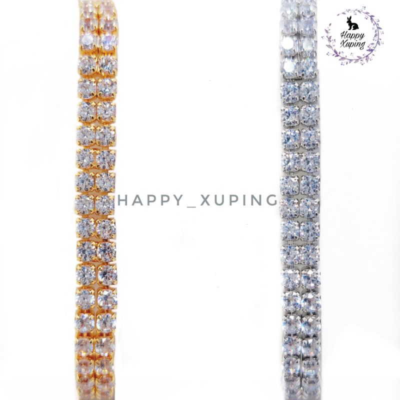 GELANG TANGAN XUPING ASLI TITANIUM FASHION KOREA LAPIS-EMAS MODEL MATA XUPING ORIGINAL