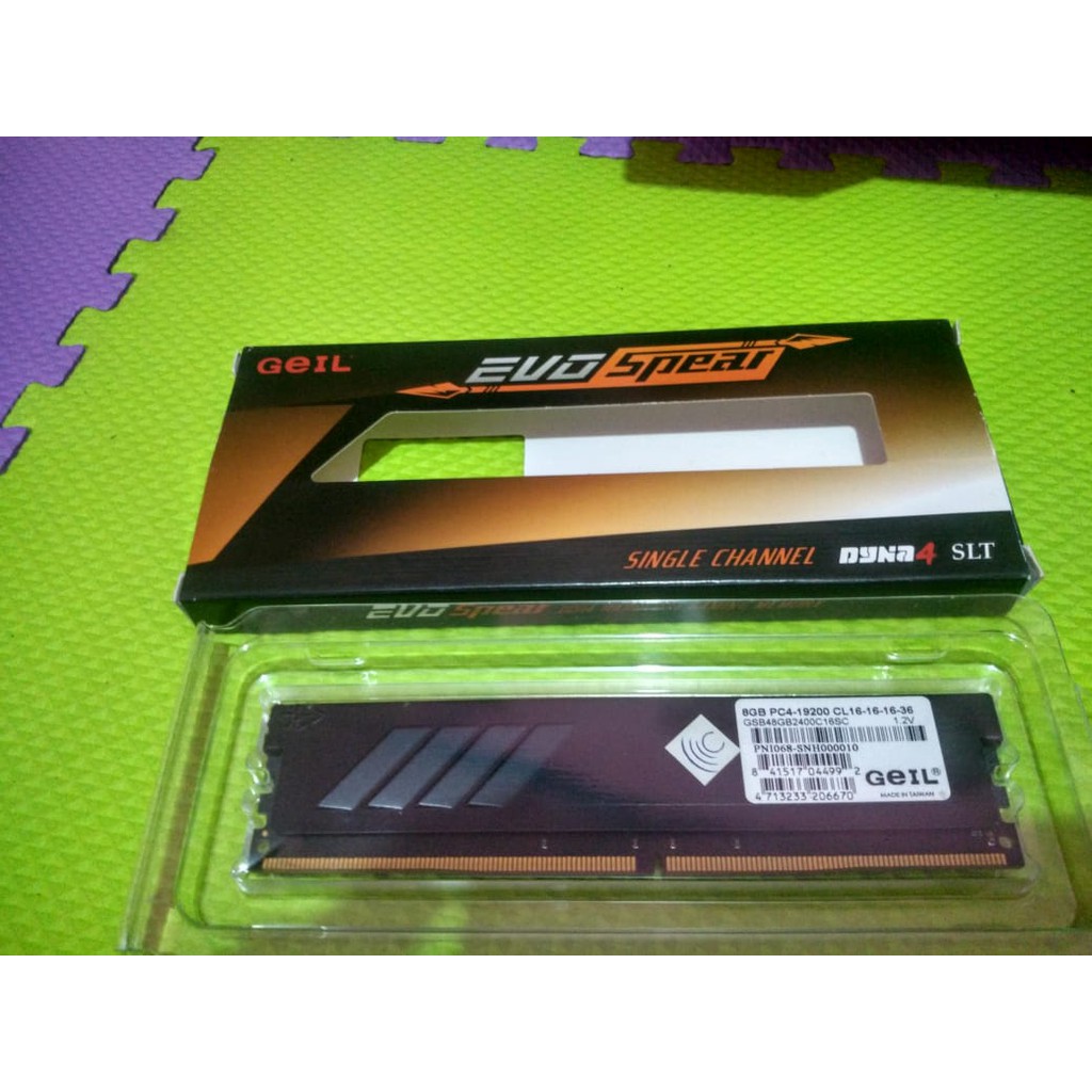RAM Memori PC Merk Geil Evo Spear 8GB DDR4 Single Channel 2400Mhz PC4-19200