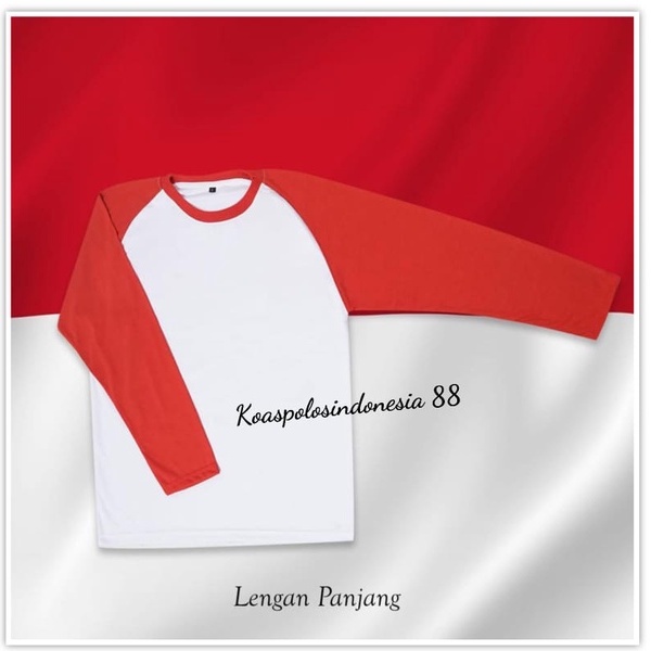 Kaospolos - Kaos Reglan Seragam Merah Putih Hari KEMERDEKAAN 17 AGUSTUS HUT RI Se INDONESIA