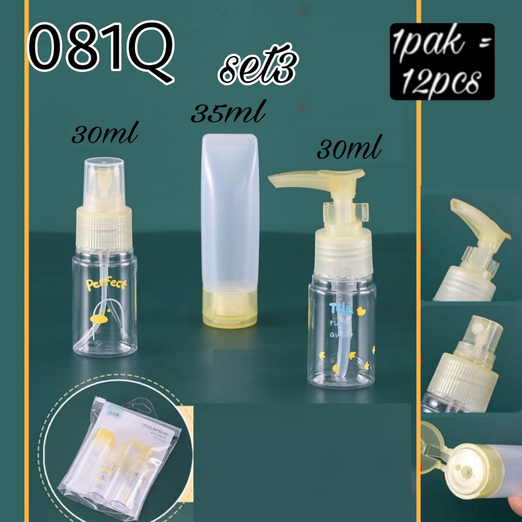 botol travel botol plastik botol refill 30ml set 3pc 081